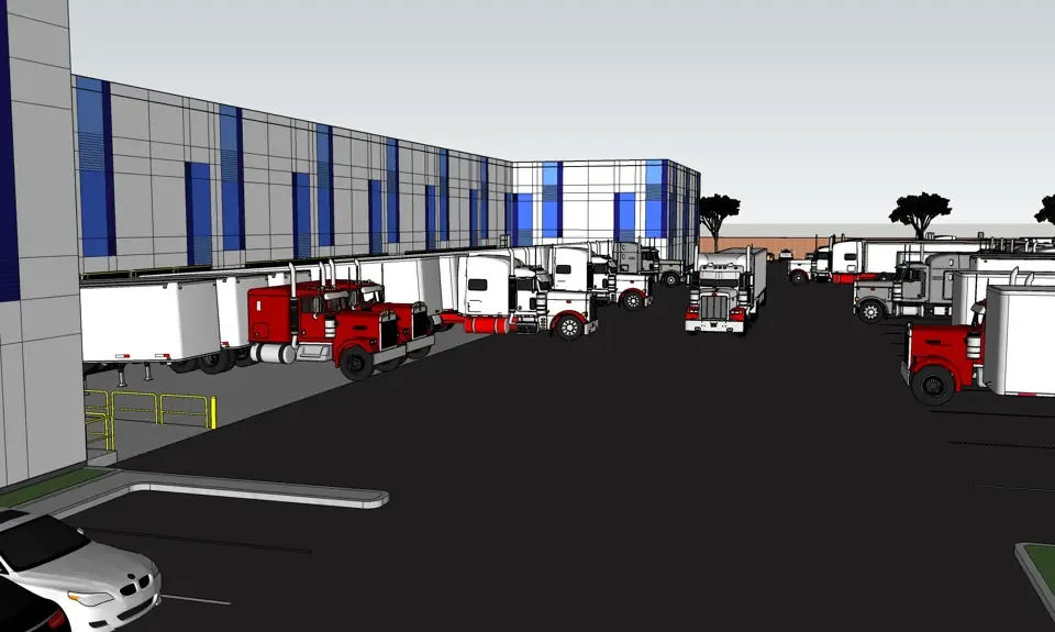 Conceptual rendering: truck court