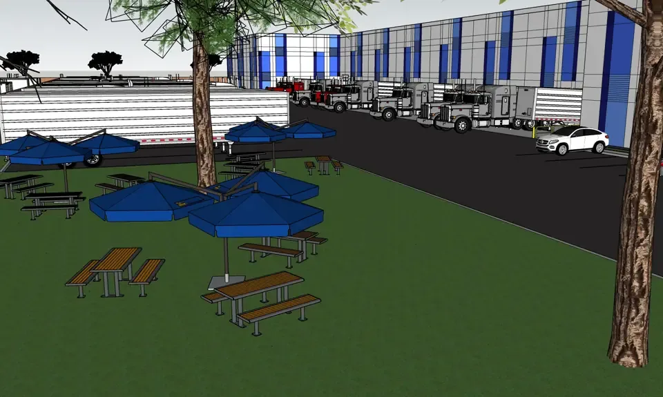 Conceptual rendering: employee amenity area